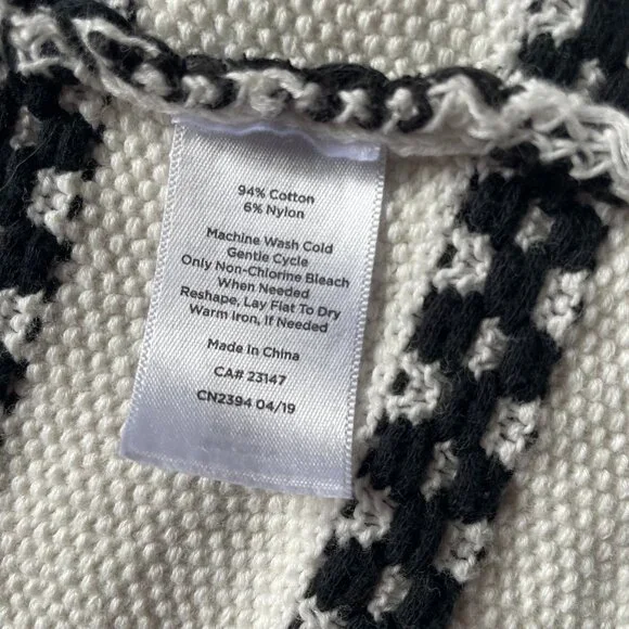 Talbots Cardigan XL Petite Black and White 98% Cotton - Picture 5 of 7